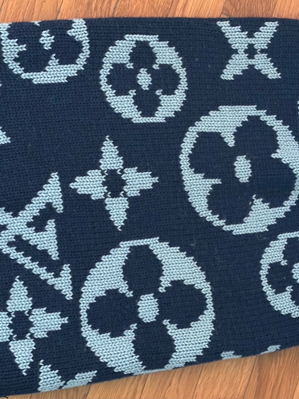 Louis Vuitton Navy and Light Blue Monogram Knit Bolster